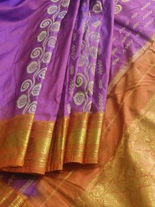 Vibrant Purple &amp; Gold Saree