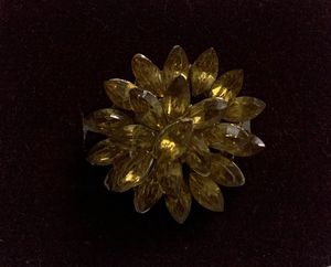 Amber Blossom Statement Ring
