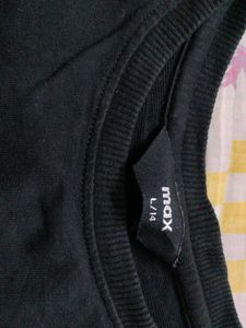 Black T-Shirt with Color Block Sleeves
