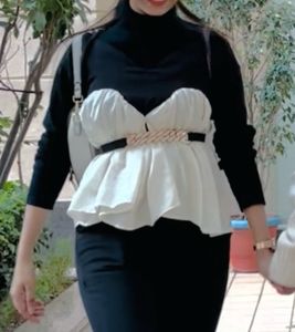Chic Black & Cream Cami Top