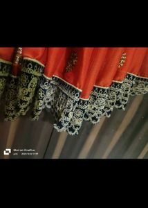 Orange Saree with Embellished Blouse