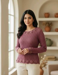 Elegant Mauve Knit Top