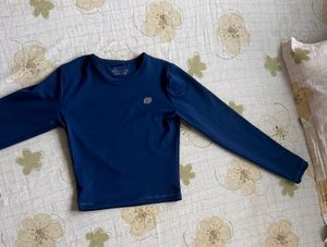 Navy Blue Long Sleeve Top