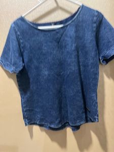 Stylish Acid Wash Blue T-Shirt