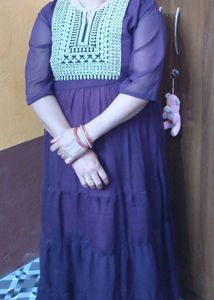 Purple Embroidered Gown