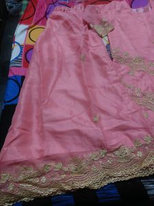 pakistani Beautiful Pink sharara Set with Gold Emb