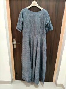 Stylish Grey Chikankari Gawn