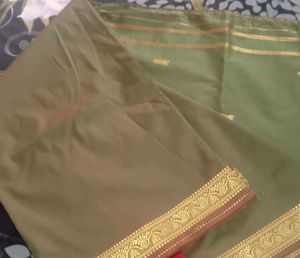 Elegant Artificial Silk Saree with Golden Thread W