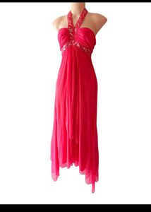 Stunning Red Halter Maxi Dress