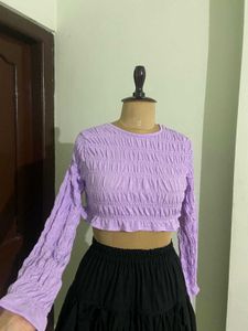H&amp;M Smocked Crop Top