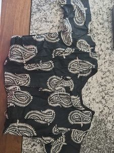 Black Blouse with print
