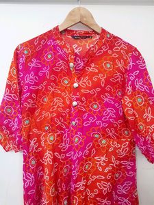 Orangish Pink Kurta For Women