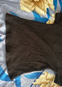 Ribbed Black Turtleneck Top