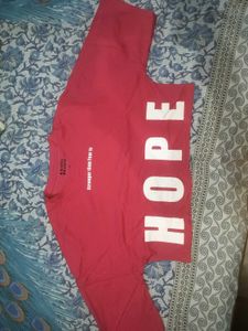 Pink Cropped T-Shirt with Graphic Print