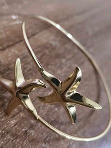 Gold Starfish Cuff Bracelet