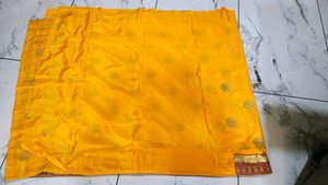 Vibrant Yellow Silk Saree