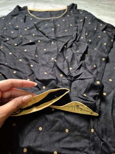 Black Printed Kurta Set