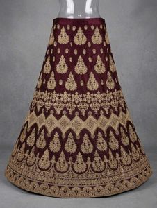 Exquisite Embroidered Maroon Lehenga Skirt
