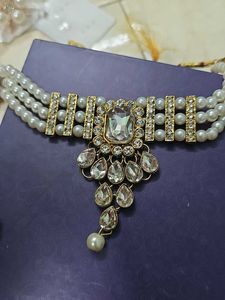Elegant Pearl and Crystal Choker Necklace