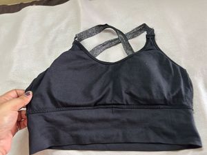 Black Criss-Cross Sports Bra