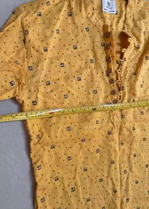 boys Yellow Printed Kurta age10-13 years