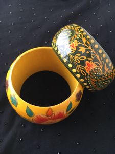 Price drop!!  Two handpainted wooden bangles