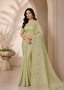Embroidered Silk Saree