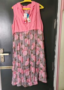 Chic Pink Floral Sleeveless Dress