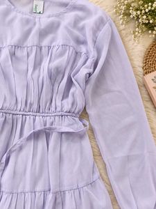 Lavender Tiered Mini Dress