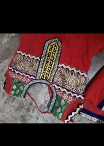 Elegant Red Embroidered Kurta Set
