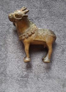Vintage Brass Cow Figurine - Teenmukhi Lucky