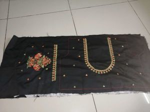 Embroidered Black Blouse Fabric material