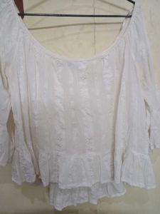 Chic White Off-Shoulder Blouse