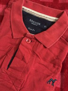 Sacoor Brothers Red Polo Shirt - XL