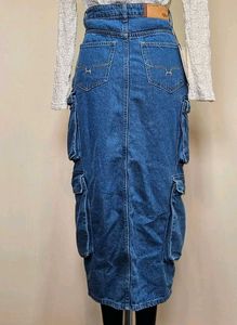 Cargo Denim Skirt