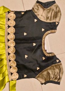 Beautiful Green &amp; black south indian frock/  Ethni