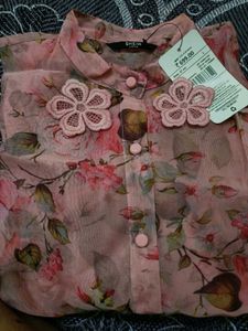 Shein Floral Embroidered Sheer Top