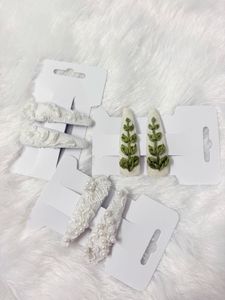 Elegant Embroidered Hair Clips combo 3 pairs