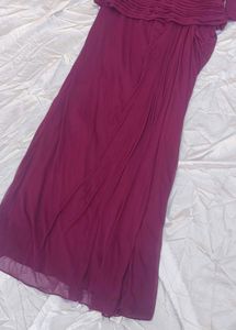 Elegant Purple Ruched Maxi Dress