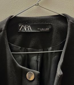 Zara Black Button-Up Coat