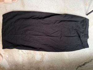 Black Button-Up Maxi Slit Skirt