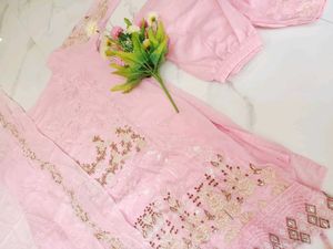 Elegant Pink Kurta Set with Dupatta 4xl