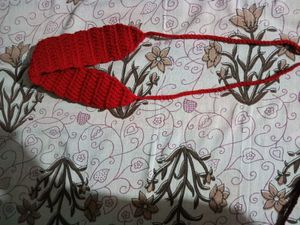 Red crochet headband