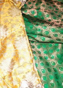 Green &amp; Yellow Pattu-Pavadai Set 5-6years