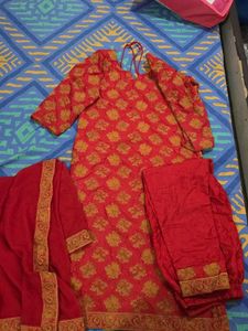 Red Ethnic Kurta Set with Dupatta