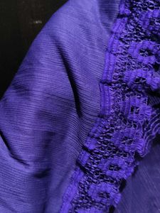 (New) Vibrant Purple duppata with Lace Trim
