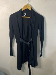 Black Cardigan with Belt