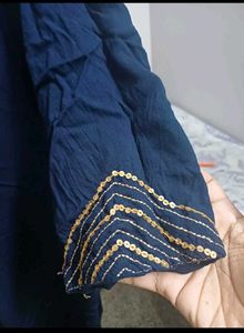 Navy Blue Embroidered Kurta