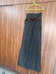 Imported Black Gown With Brown Shining