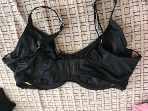 Lace Trim Black Bra